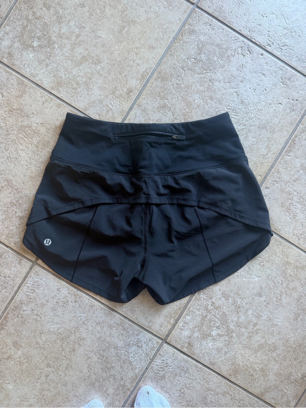 lululemon athletica Black Performance Run Shorts with Zip Pocket